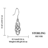925 Silver Irish Celtics Knot Earrings Women Vintage Dangler