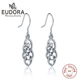 925 Silver Irish Celtics Knot Earrings Women Vintage Dangler