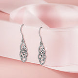 925 Silver Irish Celtics Knot Earrings Women Vintage Dangler