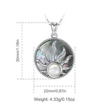 Mother of Pearl 925 Silver Sun Necklace Pendant Women Men D019