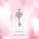 925 Silver Happiness Key Necklace for Women Teen Party Gift