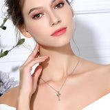 925 Silver Happiness Key Necklace for Women Teen Party Gift