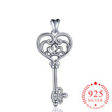 925 Silver Happiness Key Necklace for Women Teen Party Gift