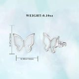 925 Silver Opal Butterfly Stud Earrings with Box