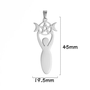 10 Pcs Triple Moon Charms Stainless Steel Goddess Amulet for Jewelry Making