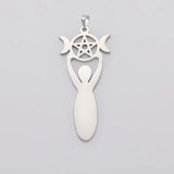10 Pcs Triple Moon Charms Stainless Steel Goddess Amulet for Jewelry Making