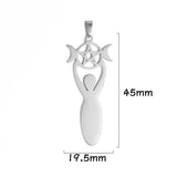 10 Pcs Triple Moon Charms Stainless Steel Goddess Amulet for Jewelry Making