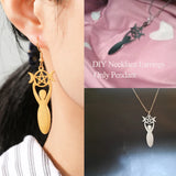 10 Pcs Triple Moon Charms Stainless Steel Goddess Amulet for Jewelry Making