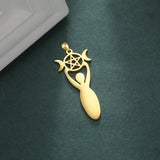 10 Pcs Triple Moon Charms Stainless Steel Goddess Amulet for Jewelry Making