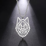10pcs Wolf Head Pendant Stainless Steel Charms Men's Jewelry