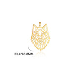10pcs Wolf Head Pendant Stainless Steel Charms Men's Jewelry