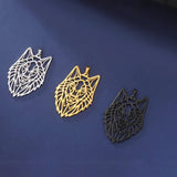 10pcs Wolf Head Pendant Stainless Steel Charms Men's Jewelry