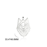 10pcs Wolf Head Pendant Stainless Steel Charms Men's Jewelry