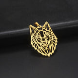 10pcs Wolf Head Pendant Stainless Steel Charms Men's Jewelry