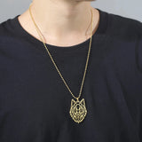 10pcs Wolf Head Pendant Stainless Steel Charms Men's Jewelry