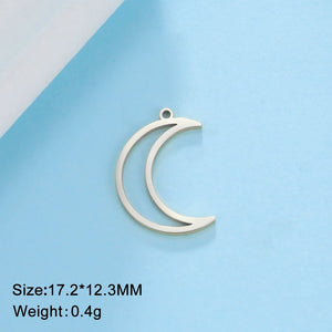 10pcs Moon Star Stainless Steel Charms for Jewelry Making DIY Accessories Bulk