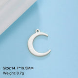 10pcs Moon Star Stainless Steel Charms for Jewelry Making DIY Accessories Bulk