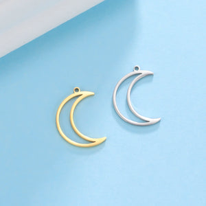 10pcs Moon Star Stainless Steel Charms for Jewelry Making DIY Accessories Bulk