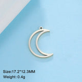 10pcs Moon Star Stainless Steel Charms for Jewelry Making DIY Accessories Bulk