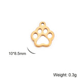 20pcs Stainless Steel Dog Paw Fish Charms for Jewelry Making DIY
