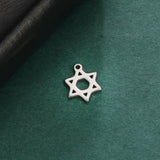 20pcs Star of David Charm Stainless Steel Charms for DIY Bracelets