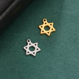 20pcs Star of David Charm Stainless Steel Charms for DIY Bracelets