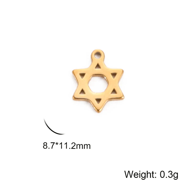 20pcs Star of David Charm Stainless Steel Charms for DIY Bracelets