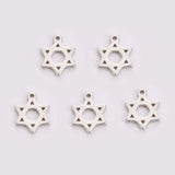 20pcs Star of David Charm Stainless Steel Charms for DIY Bracelets