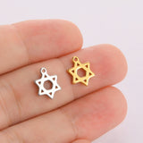 20pcs Star of David Charm Stainless Steel Charms for DIY Bracelets