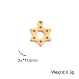 20pcs Star of David Charm Stainless Steel Charms for DIY Bracelets