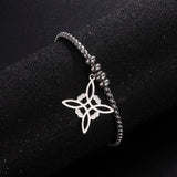 Stainless Steel Witch Knot Bracelet Irish Celtic Witchcraft Couple Jewelry