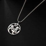 Set of 5 Shotokan Karate Stainless Steel Pendants for Men Women