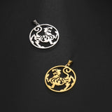 Set of 5 Shotokan Karate Stainless Steel Pendants for Men Women