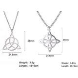 Celtic Knot Necklace Stainless Steel Pendant Amulet Triquetra Irish Jewelry
