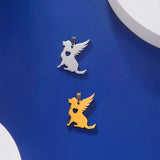 5pcs Pet Memorial Angel Wing Pendant Necklace Stainless Steel