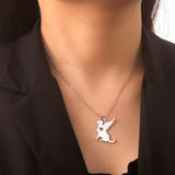 5pcs Pet Memorial Angel Wing Pendant Necklace Stainless Steel