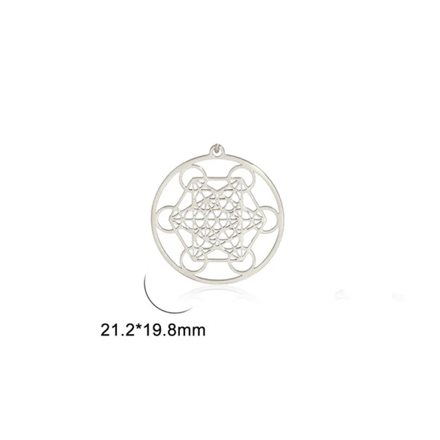 5pcs Metatron Cube Charms for Jewelry Making Pendant