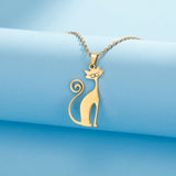 5pcs Couple Cat Stainless Steel Necklace Pendant Lovely Kitten Charms