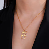 5pcs Couple Cat Stainless Steel Necklace Pendant Lovely Kitten Charms