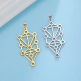 Geometric Tree of Life Pendant for Necklace - Stainless Steel DIY Jewelry