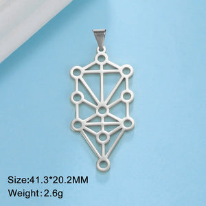 Geometric Tree of Life Pendant for Necklace - Stainless Steel DIY Jewelry