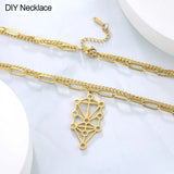 Geometric Tree of Life Pendant for Necklace - Stainless Steel DIY Jewelry