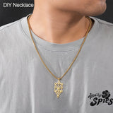 Geometric Tree of Life Pendant for Necklace - Stainless Steel DIY Jewelry