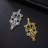 Geometric Tree of Life Pendant for Necklace - Stainless Steel DIY Jewelry