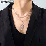 Geometric Tree of Life Pendant for Necklace - Stainless Steel DIY Jewelry