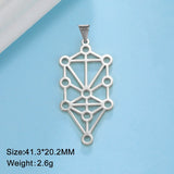 Geometric Tree of Life Pendant for Necklace - Stainless Steel DIY Jewelry