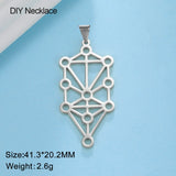 Geometric Tree of Life Pendant for Necklace - Stainless Steel DIY Jewelry