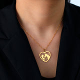 5pcs Heart Girl Horse Pendant Stainless Steel Charm Animal Lover Jewelry