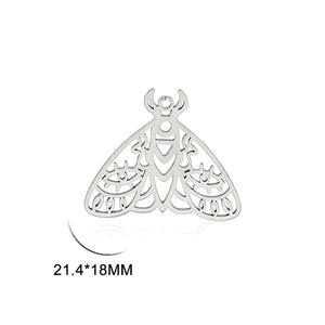 Punk Goth Death Moth Pendant for Necklace Vintage Jewelry Making