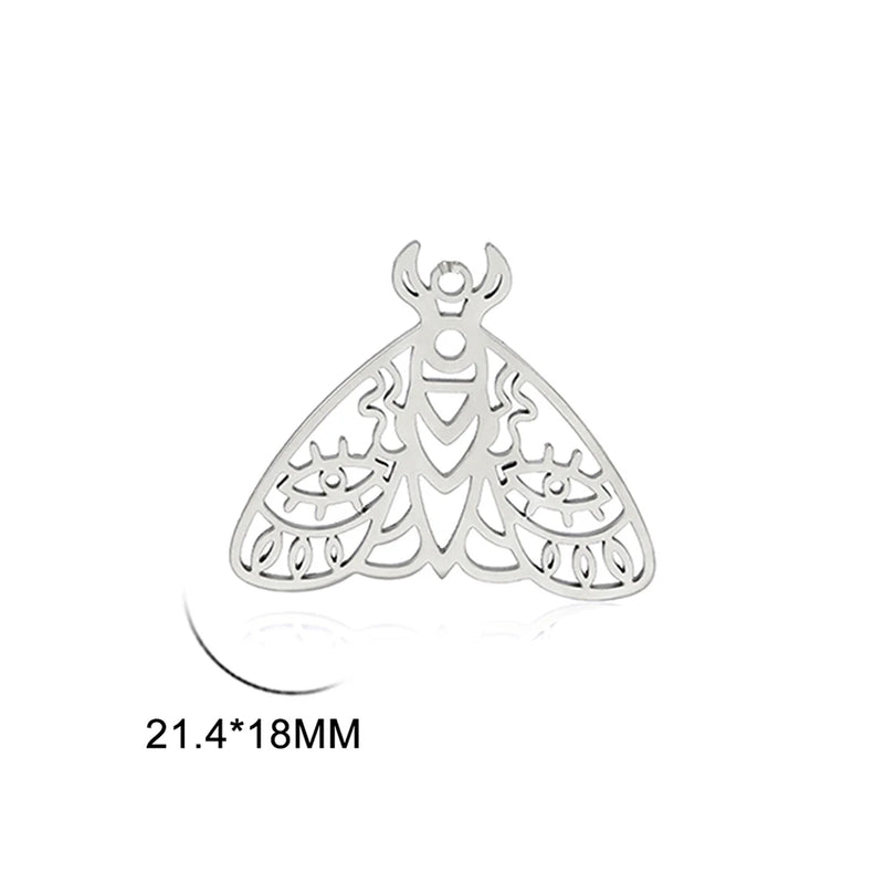 Punk Goth Death Moth Pendant for Necklace Vintage Jewelry Making